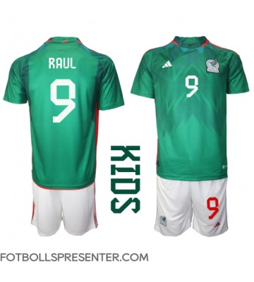 Mexiko Raul Jimenez #9 Hemmatröja Barn VM 2022 Kortärmad (+ korta byxor)